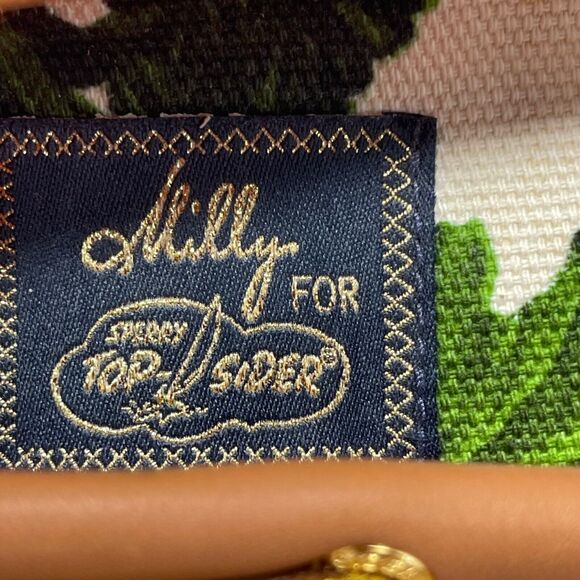 Milly x Sperry Top-sider Boat Shoes Womens 7 M Red Floral Canvas Gold Laces - Picture 15 of 16